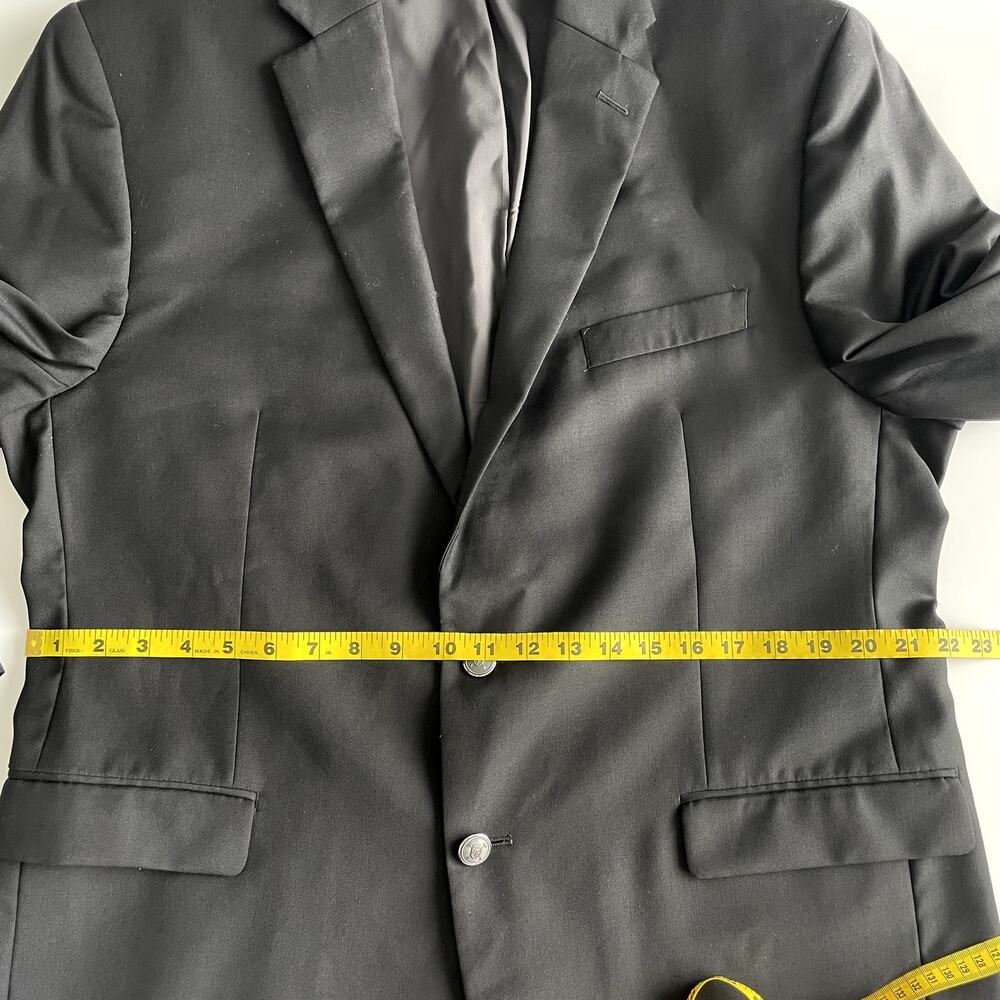 Lauren Ralph Lauren Black Wool 44R Blazer Suit Jacket Sport Coat Pewter Buttons - Picture 13 of 16